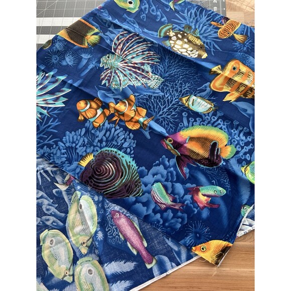 Springs Creative Other - Springs Creative Quilting Cotton Fabric Fun Print Fish Tropical Ocean Life 0.5 Y